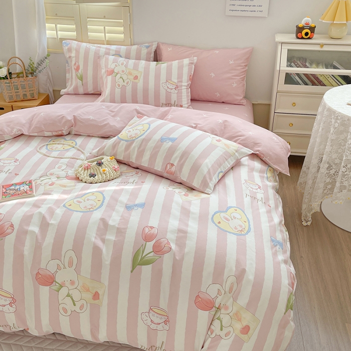 91家纺网 家纺一手货源 找家纺 呗旺鹿 2023新款13372全棉纯棉印花四件套直播款 瑞贝卡