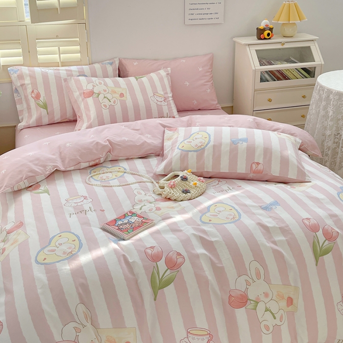 91家纺网 家纺一手货源 找家纺 呗旺鹿 2023新款13372全棉纯棉印花四件套直播款 瑞贝卡