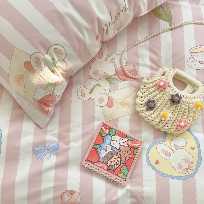 91家纺网 家纺一手货源 找家纺 呗旺鹿 2023新款13372全棉纯棉印花四件套直播款 瑞贝卡