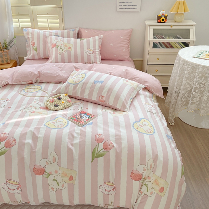 91家纺网 家纺一手货源 找家纺 呗旺鹿 2023新款13372全棉纯棉印花四件套直播款 瑞贝卡