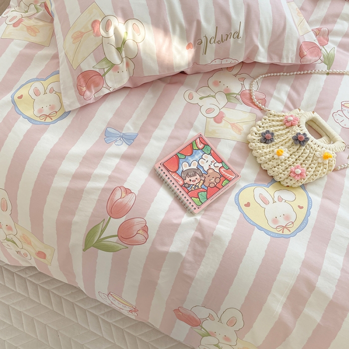 91家纺网 家纺一手货源 找家纺 呗旺鹿 2023新款13372全棉纯棉印花四件套直播款 瑞贝卡