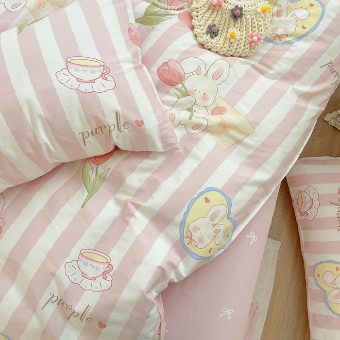 91家纺网 家纺一手货源 找家纺 呗旺鹿 2023新款13372全棉纯棉印花四件套直播款 瑞贝卡