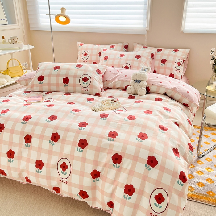 91家纺网 家纺一手货源 找家纺 呗旺鹿 2023新款13372全棉纯棉印花四件套直播款 若摇