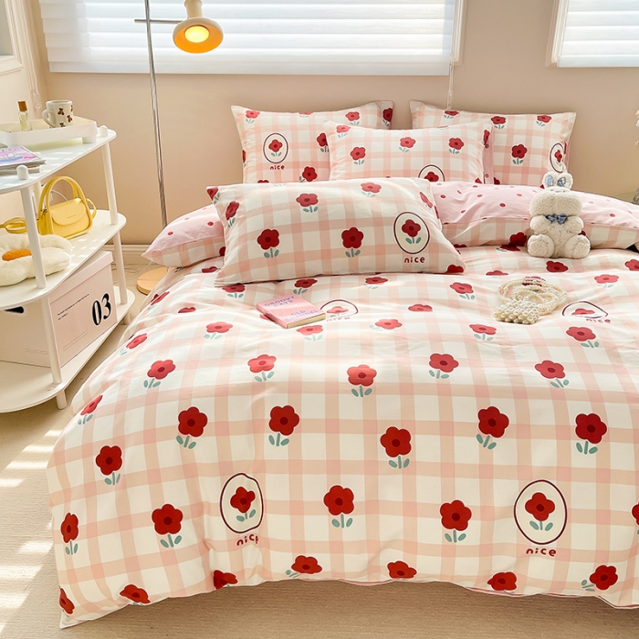 91家纺网 家纺一手货源 找家纺 呗旺鹿 2023新款13372全棉纯棉印花四件套直播款 若摇