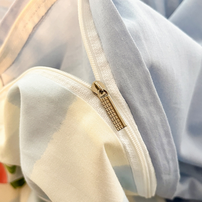 91家纺网 家纺一手货源 找家纺 呗旺鹿 2023新款13372全棉纯棉印花四件套直播款 兔宝果园