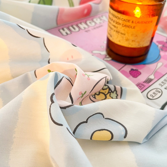 91家纺网 家纺一手货源 找家纺 呗旺鹿 2023新款13372全棉纯棉印花四件套直播款 兔宝果园