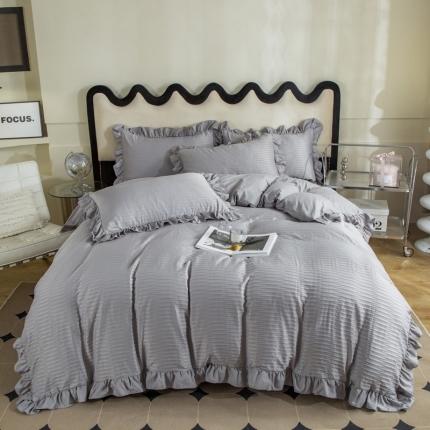 91家纺网 家纺一手货源 找家纺 （总）仟网汇  2023新款韩版叶子泡泡纱四件套