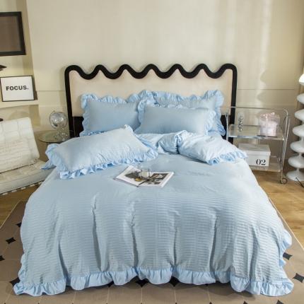 91家纺网 家纺一手货源 找家纺 （总）仟网汇  2023新款韩版叶子泡泡纱四件套