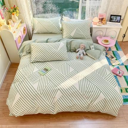 91家纺网 家纺一手货源 找家纺 （总）名兮 2023新款极简风全棉印花四件套