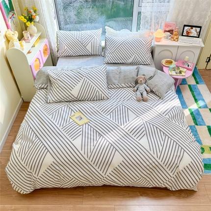 91家纺网 家纺一手货源 找家纺 （总）名兮 2023新款极简风全棉印花四件套