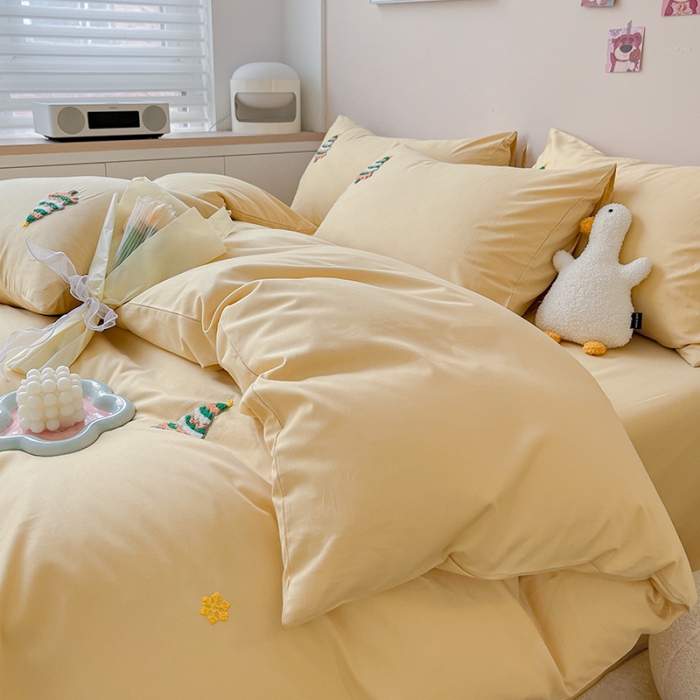 91家纺网 家纺一手货源 找家纺 丽涵家纺 2024春夏新品全棉毛巾绣四件套（内含买家秀） 圣诞树