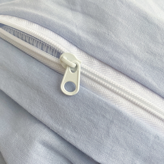 91家纺网 家纺一手货源 找家纺 寐居 2023新款双拼全棉水洗棉纯色四件套 ins风-迷雾蓝