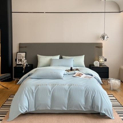 91家纺网 家纺一手货源 找家纺 （总）卡姿 2023新款轻奢简约刺绣四件套—自由风格