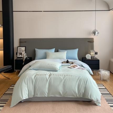 91家纺网 家纺一手货源 找家纺 （总）卡姿 2023新款轻奢简约刺绣四件套—自由风格