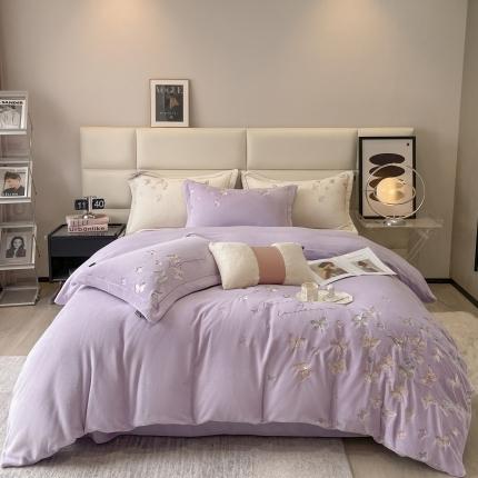 91家纺网 家纺一手货源 找家纺 （总）卡姿家纺 2023新款牛奶绒四件套 蝴蝶谷系列