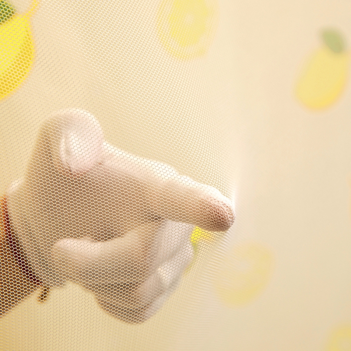 91家纺网 家纺一手货源 找家纺 千逸虹 2024新款坐床全底纱 遮光蚊帐 柠檬黄