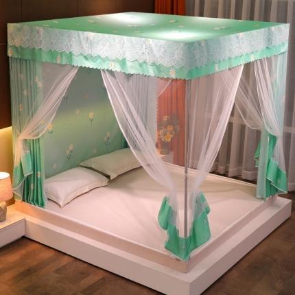 91家纺网 家纺一手货源 找家纺 千逸虹 2024新款坐床全底纱 遮光蚊帐 绿草如茵