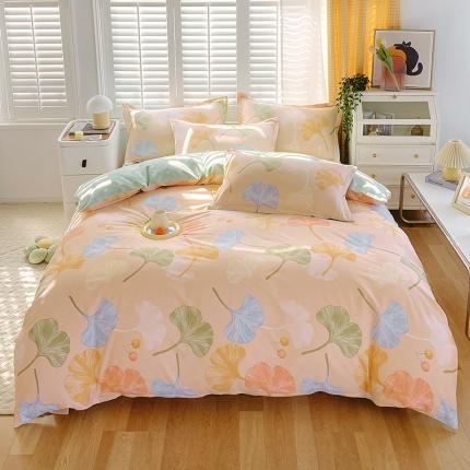 91家纺网 家纺一手货源 找家纺 （总）拾物记 2023新款全棉喷气花卉条纹格子系列四件套