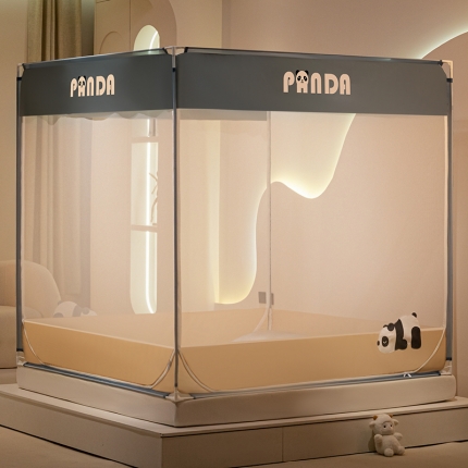 91家纺网 家纺一手货源 找家纺 2023坐床蚊帐轻奢多功能防摔蒙古包免安装家用卧室加密儿童床笠