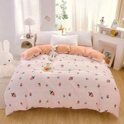 拾物记 2023新款全棉喷气花卉条纹格子系列单被套 阿华田