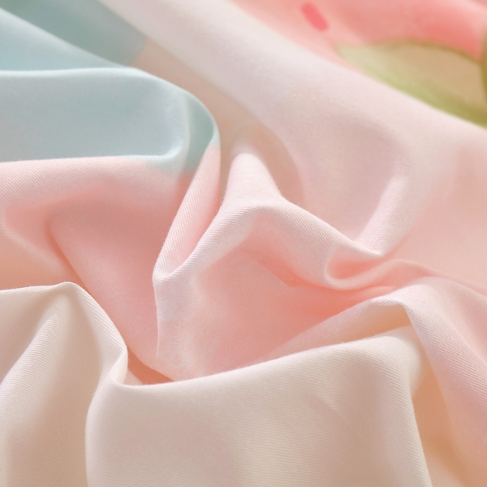 91家纺网 家纺一手货源 找家纺 拾物记 2023新款全棉喷气花卉条纹格子系列单被套 云上花园