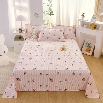 拾物记 2023新款全棉喷气花卉条纹格子系列单床单 阿华田