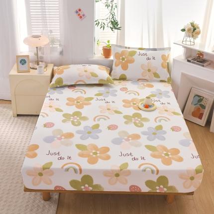 91家纺网 家纺一手货源 找家纺 （总）拾物记 2023新款全棉喷气花卉条纹格子系列单床笠