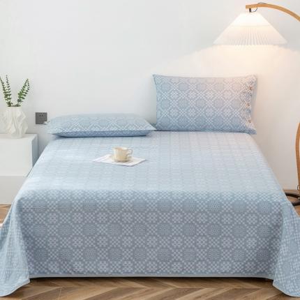 91家纺网 家纺一手货源 找家纺 （总）棉乐町 2025新款老粗布全棉提花凉席三件套软凉席床单