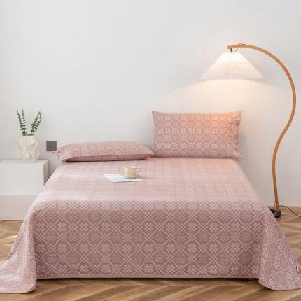 91家纺网 家纺一手货源 找家纺 （总）棉乐町 2025新款老粗布全棉提花凉席三件套软凉席床单