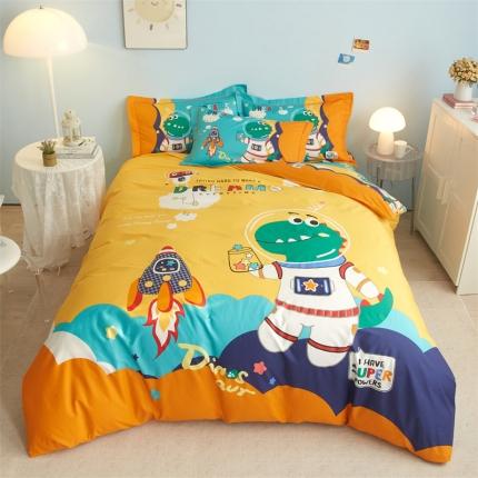 91家纺网 家纺一手货源 找家纺 曼秀琳 2023新款40s匹马棉印花系列四件套 太空探秘