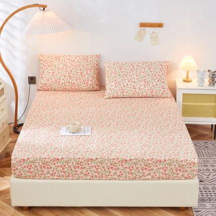 91家纺网 家纺一手货源 找家纺 棉乐町 2025新款加厚全棉床笠 浅夏