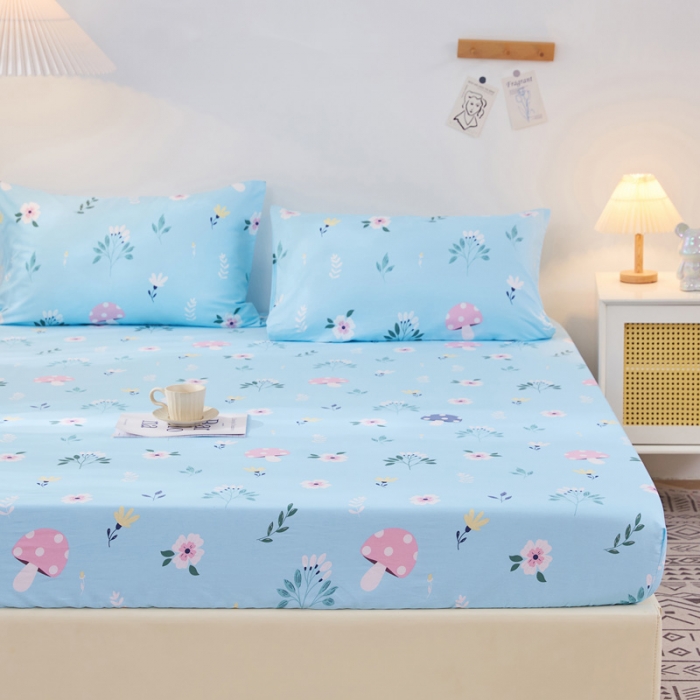 91家纺网 家纺一手货源 找家纺 棉乐町 2025新款加厚全棉床笠 春意盎然