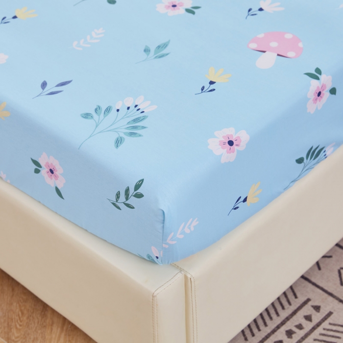 91家纺网 家纺一手货源 找家纺 棉乐町 2025新款加厚全棉床笠 春意盎然