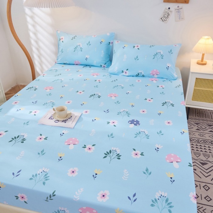 91家纺网 家纺一手货源 找家纺 棉乐町 2025新款加厚全棉床笠 春意盎然