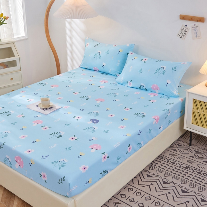 91家纺网 家纺一手货源 找家纺 棉乐町 2025新款加厚全棉床笠 春意盎然