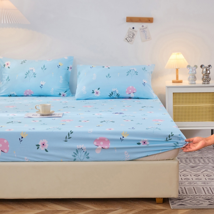 91家纺网 家纺一手货源 找家纺 棉乐町 2025新款加厚全棉床笠 春意盎然