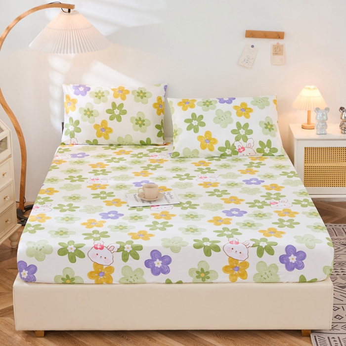 91家纺网 家纺一手货源 找家纺 棉乐町 2025新款加厚全棉床笠 嘟嘟花园