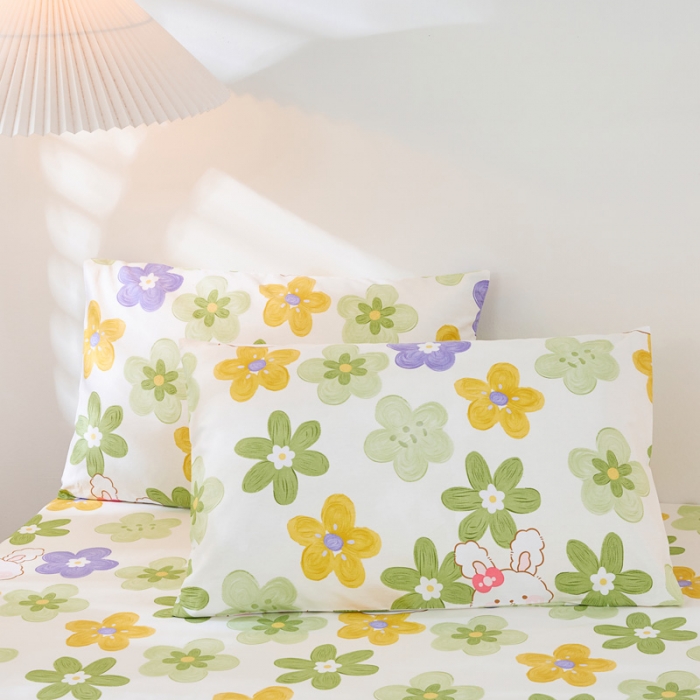 91家纺网 家纺一手货源 找家纺 棉乐町 2025新款加厚全棉床笠 嘟嘟花园