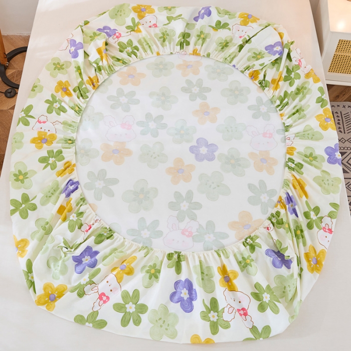 91家纺网 家纺一手货源 找家纺 棉乐町 2025新款加厚全棉床笠 嘟嘟花园