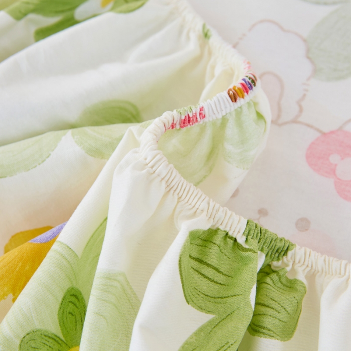 91家纺网 家纺一手货源 找家纺 棉乐町 2025新款加厚全棉床笠 嘟嘟花园