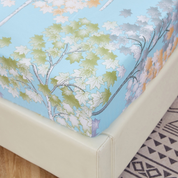 91家纺网 家纺一手货源 找家纺 棉乐町 2025新款加厚全棉床笠 发财树