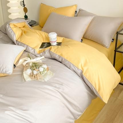 91家纺网 家纺一手货源 找家纺 总酒店宾馆民宿布草套件经典纯棉倾呐双拼AB款四件套