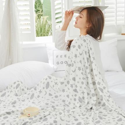 91家纺网 家纺一手货源 找家纺 首爱家纺 2025新款印花竹纤维午睡盖毯子空调毯沙发毯 星空