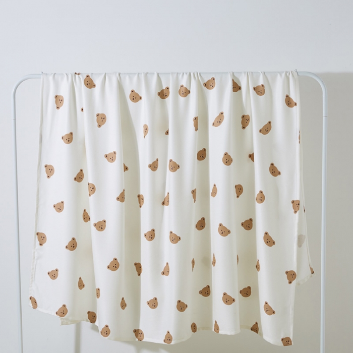 91家纺网 家纺一手货源 找家纺 首爱家纺 2025新款印花竹纤维午睡盖毯子空调毯沙发毯 熊嘟嘟