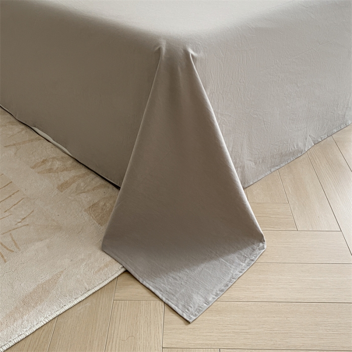 91家纺网 家纺一手货源 找家纺 蓝巢家纺 2023新款全棉水洗棉素写系列四件套 素写深灰