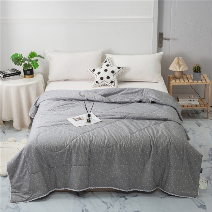 91家纺网 家纺一手货源 找家纺 首爱家纺 2025新款全棉棉花夏凉被纯棉夏被空调被子 素叶