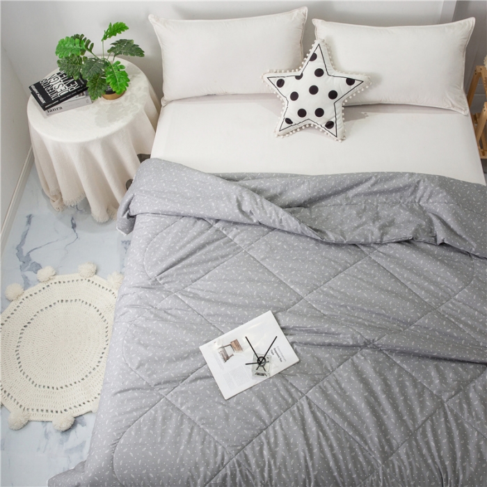 91家纺网 家纺一手货源 找家纺 首爱家纺 2025新款全棉棉花夏凉被纯棉夏被空调被子 素叶