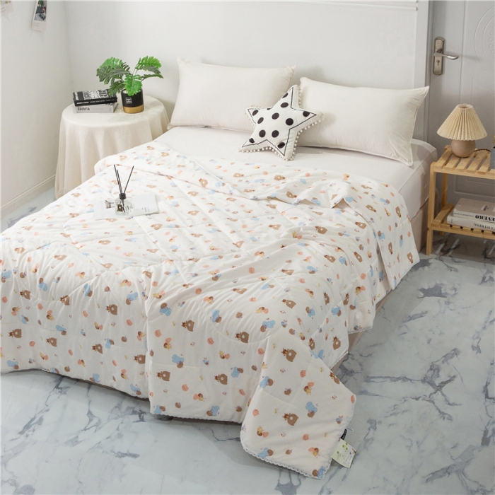 91家纺网 家纺一手货源 找家纺 首爱家纺 2025新款全棉棉花夏凉被纯棉夏被空调被子 童乐园