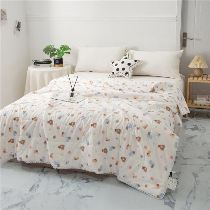 91家纺网 家纺一手货源 找家纺 首爱家纺 2025新款全棉棉花夏凉被纯棉夏被空调被子 童乐园