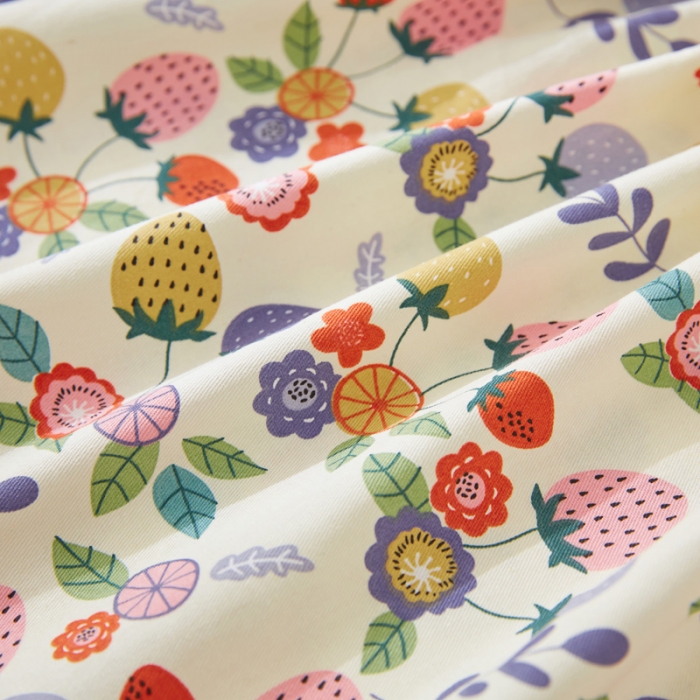 91家纺网 家纺一手货源 找家纺 首爱家纺 2025新款加厚全棉床笠床垫席梦思保护套 草莓点点